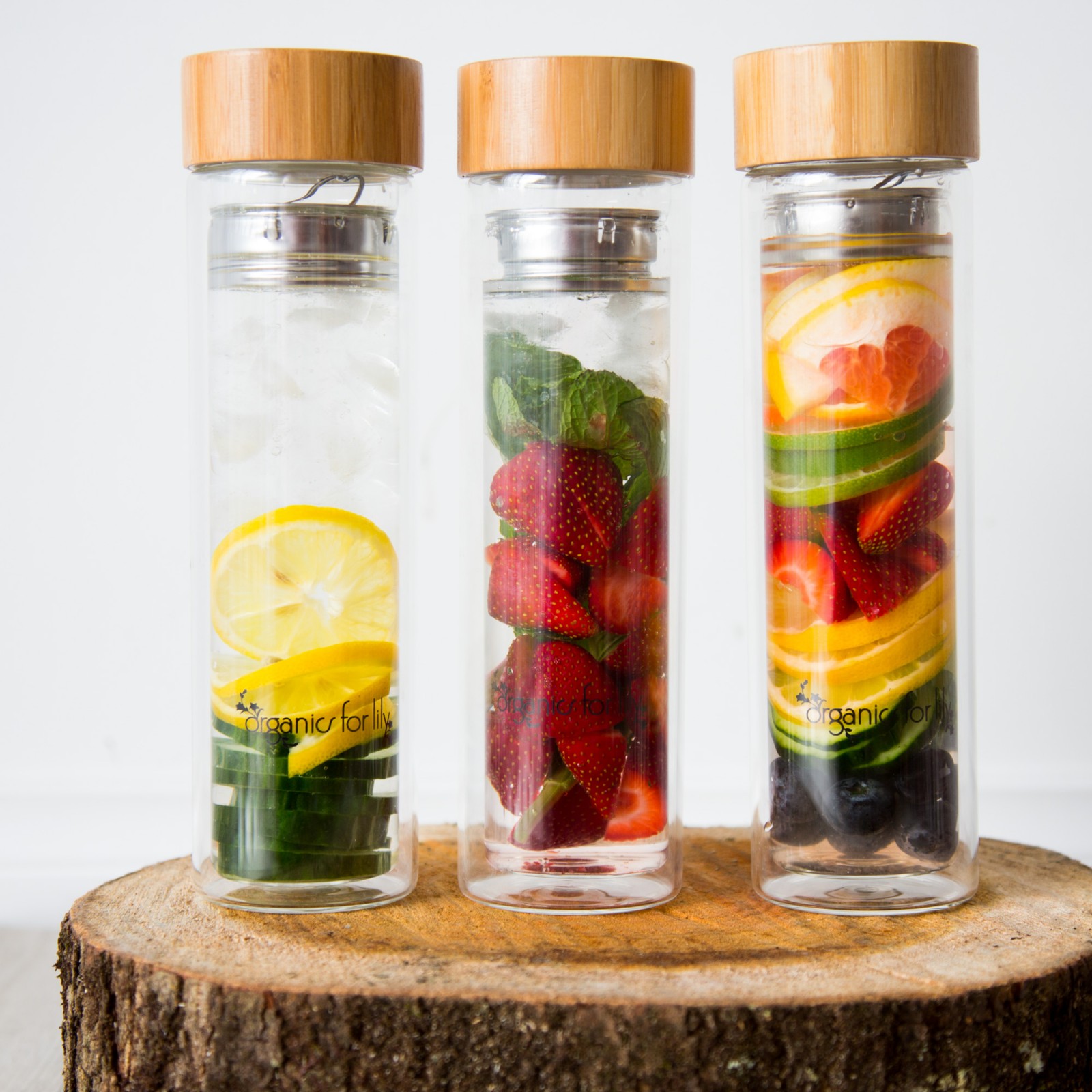 400ml Glass Tea Bottle Organics for Lily